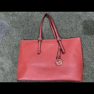 Large Michael Kors Leather Tote Handbag Luggage